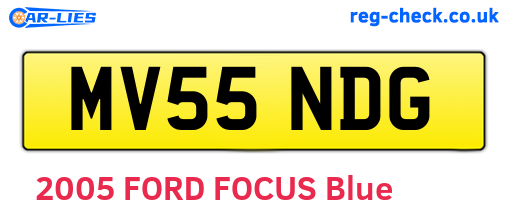 MV55NDG are the vehicle registration plates.