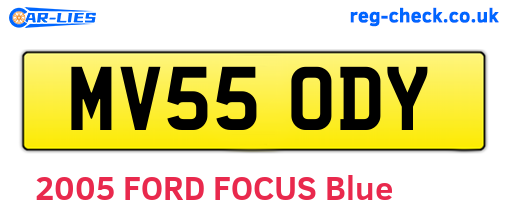 MV55ODY are the vehicle registration plates.