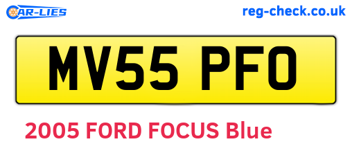 MV55PFO are the vehicle registration plates.