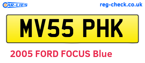 MV55PHK are the vehicle registration plates.
