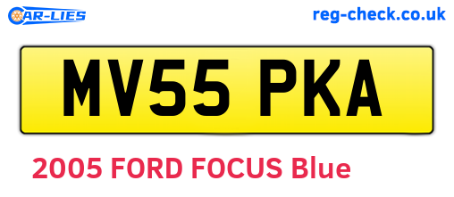 MV55PKA are the vehicle registration plates.