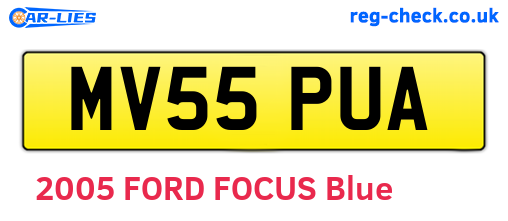 MV55PUA are the vehicle registration plates.