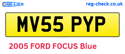 MV55PYP are the vehicle registration plates.