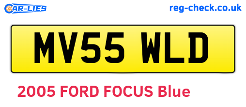 MV55WLD are the vehicle registration plates.