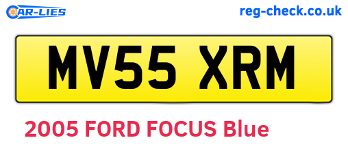 MV55XRM are the vehicle registration plates.
