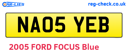 NA05YEB are the vehicle registration plates.