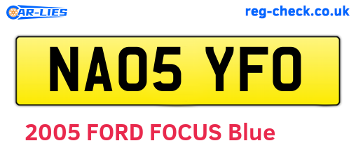 NA05YFO are the vehicle registration plates.