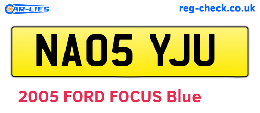 NA05YJU are the vehicle registration plates.