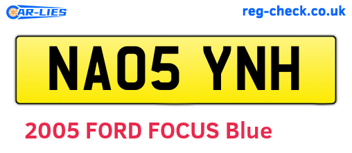 NA05YNH are the vehicle registration plates.