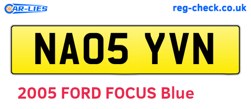 NA05YVN are the vehicle registration plates.