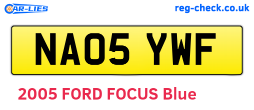NA05YWF are the vehicle registration plates.