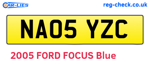 NA05YZC are the vehicle registration plates.