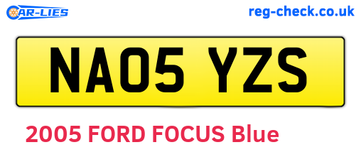 NA05YZS are the vehicle registration plates.