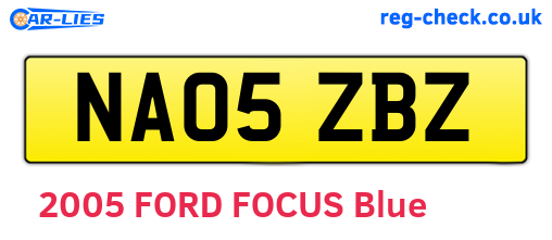 NA05ZBZ are the vehicle registration plates.