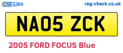 NA05ZCK are the vehicle registration plates.