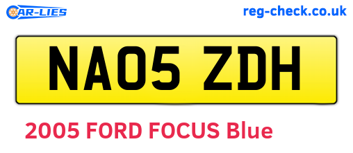 NA05ZDH are the vehicle registration plates.