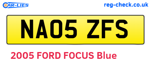 NA05ZFS are the vehicle registration plates.