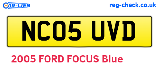 NC05UVD are the vehicle registration plates.