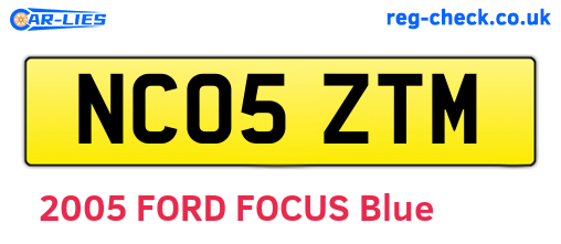 NC05ZTM are the vehicle registration plates.