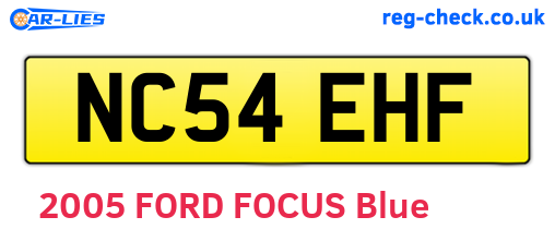 NC54EHF are the vehicle registration plates.