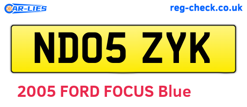 ND05ZYK are the vehicle registration plates.