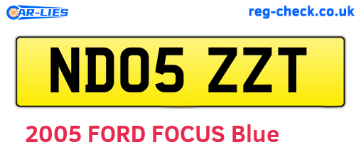 ND05ZZT are the vehicle registration plates.