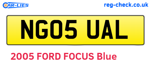 NG05UAL are the vehicle registration plates.