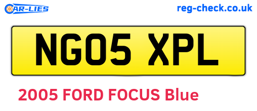 NG05XPL are the vehicle registration plates.