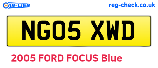 NG05XWD are the vehicle registration plates.
