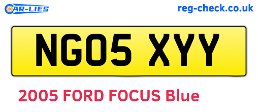 NG05XYY are the vehicle registration plates.