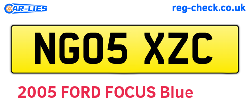 NG05XZC are the vehicle registration plates.