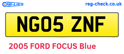 NG05ZNF are the vehicle registration plates.