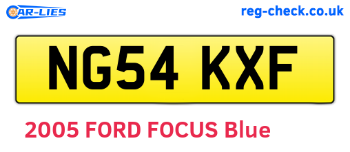 NG54KXF are the vehicle registration plates.