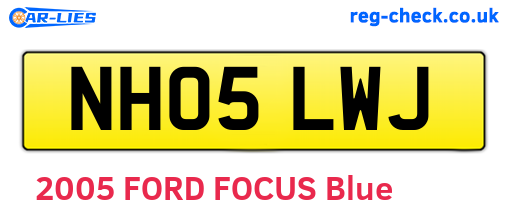 NH05LWJ are the vehicle registration plates.