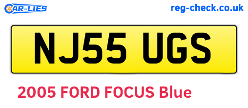 NJ55UGS are the vehicle registration plates.