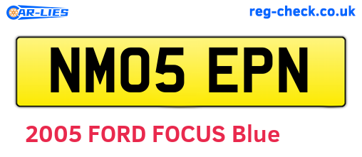 NM05EPN are the vehicle registration plates.
