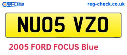 NU05VZO are the vehicle registration plates.