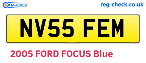 NV55FEM are the vehicle registration plates.
