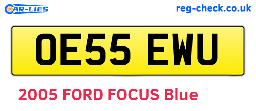 OE55EWU are the vehicle registration plates.
