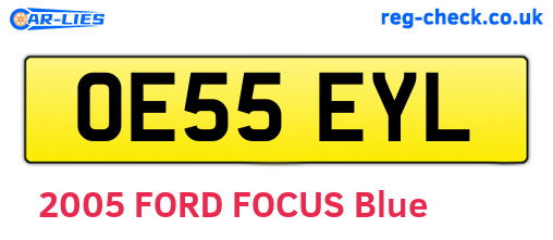 OE55EYL are the vehicle registration plates.