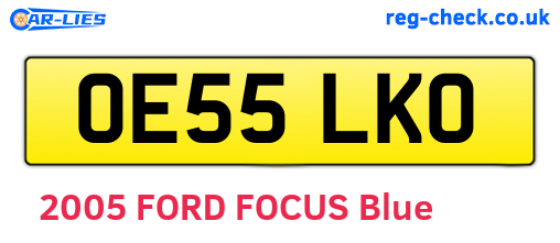 OE55LKO are the vehicle registration plates.