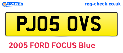 PJ05OVS are the vehicle registration plates.