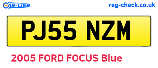 PJ55NZM are the vehicle registration plates.