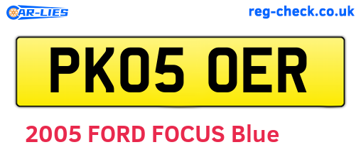PK05OER are the vehicle registration plates.