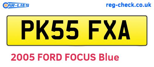 PK55FXA are the vehicle registration plates.