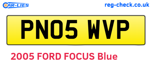 PN05WVP are the vehicle registration plates.
