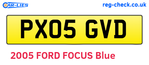 PX05GVD are the vehicle registration plates.