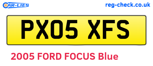 PX05XFS are the vehicle registration plates.