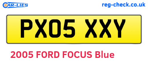 PX05XXY are the vehicle registration plates.
