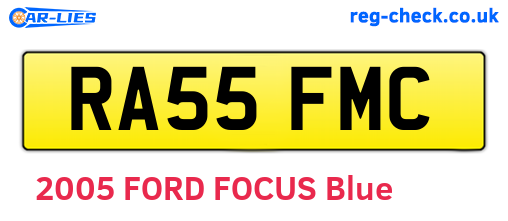 RA55FMC are the vehicle registration plates.